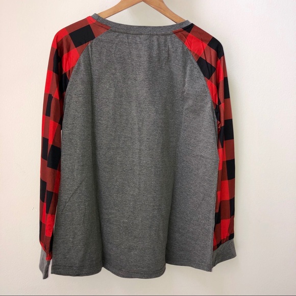 LAST ONE‼️ Plaid long sleeve Grey sweatshirt - Picture 4 of 7